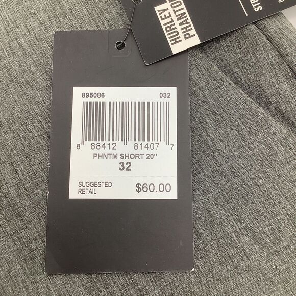 Hurley Mens Phantom Modern Fit Shorts Grey Size 32 (Actual 34) NWT - Picture 9 of 13
